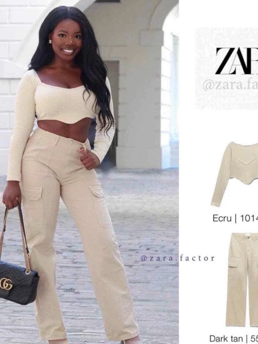 Zara Cream Ribbed Long Sleeve Corset Crop Top